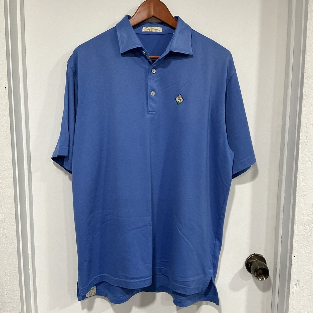 Peter Millar Polo Shirt, Large, Blue, Caledonia Golf & Fish Club
